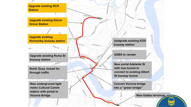 Brisbane Metro map.