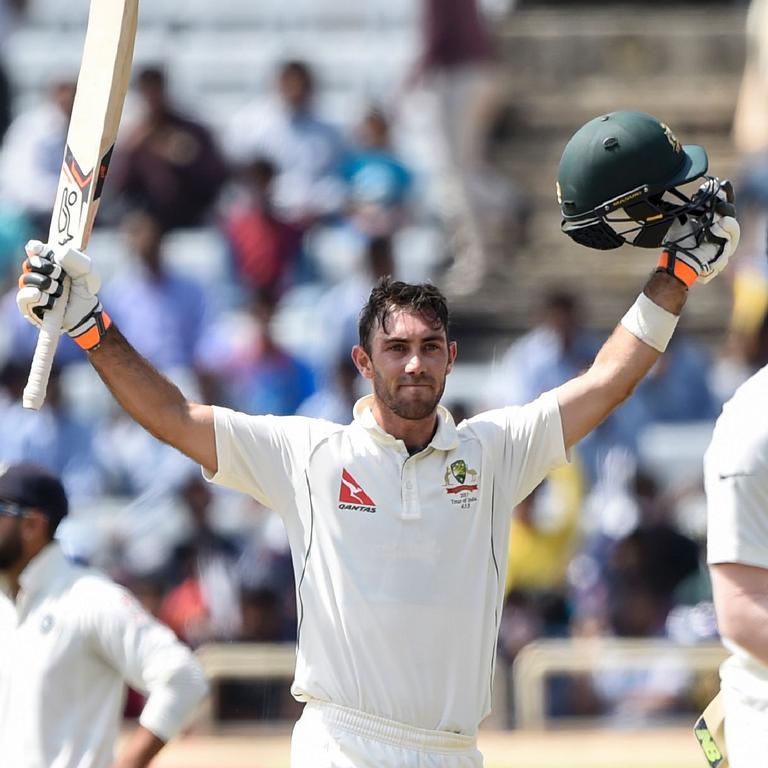 Maxwell is one of only five Australians to have scored a Test century in India in the last decade after he posted a hundred in the third Test at Ranchi in 2017. Picture: Sajjad Hussain / AFP