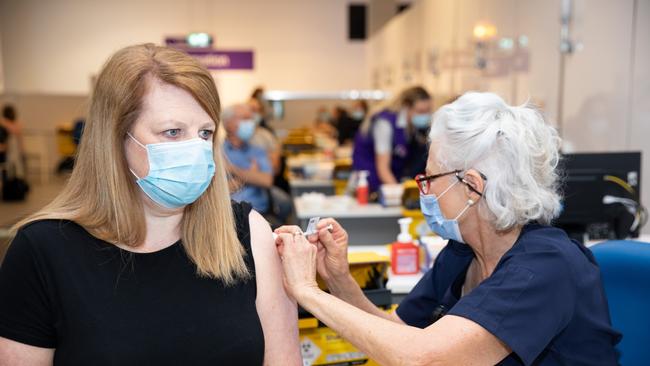 Wollongong’s mass vaccination hub opened this week. Picture: Renee Nowytarger