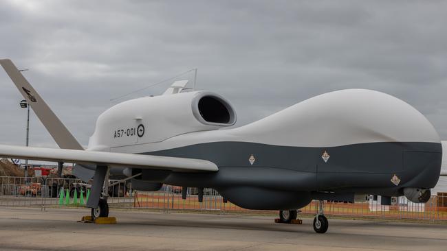 Northrop Grumman’s MQ-4C Triton unmanned aircraft system on display this month at the 2023 Australian International Airshow &amp; Aerospace and Defence Exposition in Avalon. Picture: Asanka Ratnayake/Getty Images