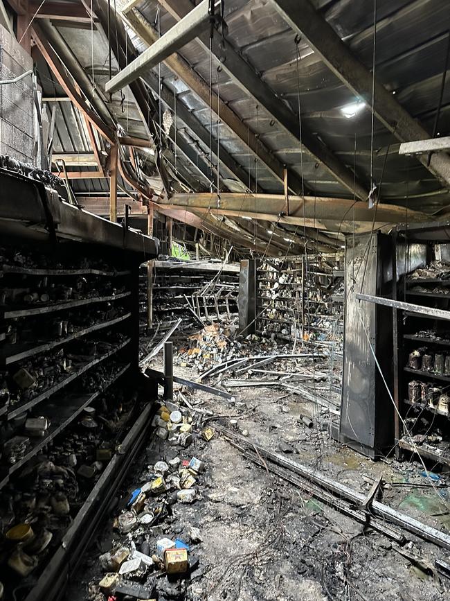 Inside the Woolworths at Stirling after the fire. Picture: Supplied