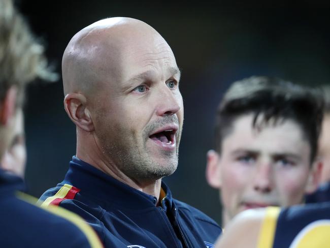 AFL - Wednesday, August 5th, 2020 - Adelaide Crows v Melbourne Demons at the Adelaide Oval. Adelaide coach Matthew Nicks at 3 quarter time Picture: Sarah Reed