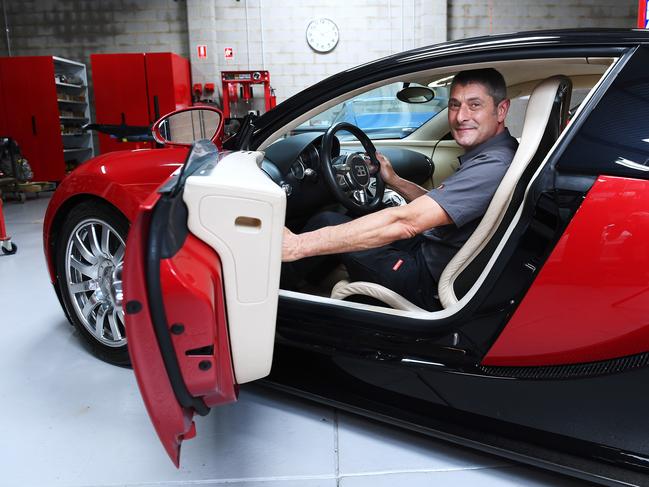 Mario Labrosciano owner of Veloce Motorsport with a Bugatti Veyron he will be driving back to the Birdwood Motor Museum tomorrow after its service .Monday,December,13,2021.Picture Mark Brake