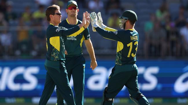 Adam Zampa did take the wicket of Roston Chase in Perth. (Photo by Paul Kane/Getty Images)