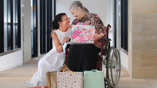 Kelly Caseyand the very special granny Joan McPherson who first inspired Kelly with her longing for company at Tri Care Cypress Gardens. Picture: Glenn Hampson