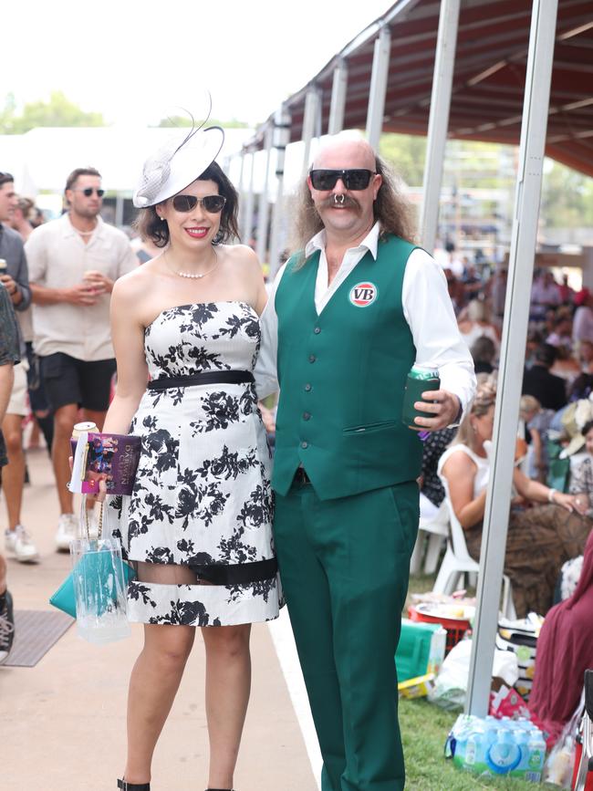 Having a ball at The Great Northern Darwin Cup at Fannie Bay Turf Club Josh Joyce and Lee Perham. Picture: Glenn Campbell