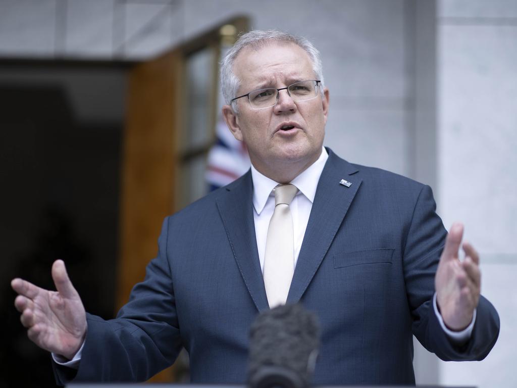 Scott Morrison hopes Joe Biden’s inauguration will bring the US together, after a ‘terrible few months’ for the country. Picture: NCA NewsWire/Gary Ramage