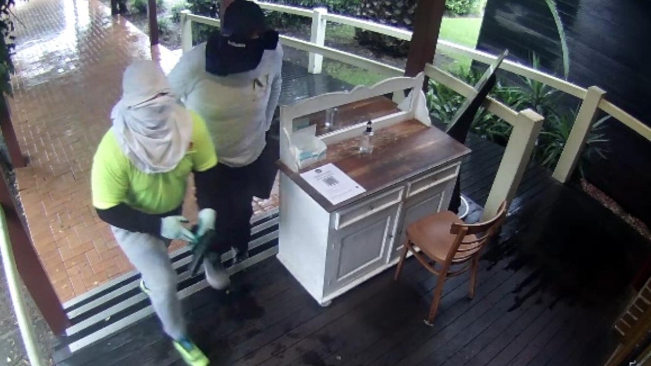 Police have released CCTV footage of two men wearing face coverings while entering the hotel in Plumpton on November 21, 2021.