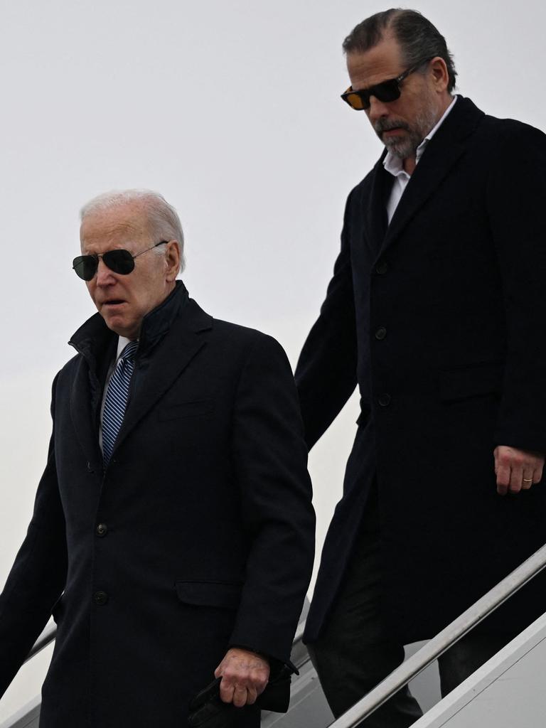 Joe Biden’s “head is with his family”, according to the White House. Picture: AFP