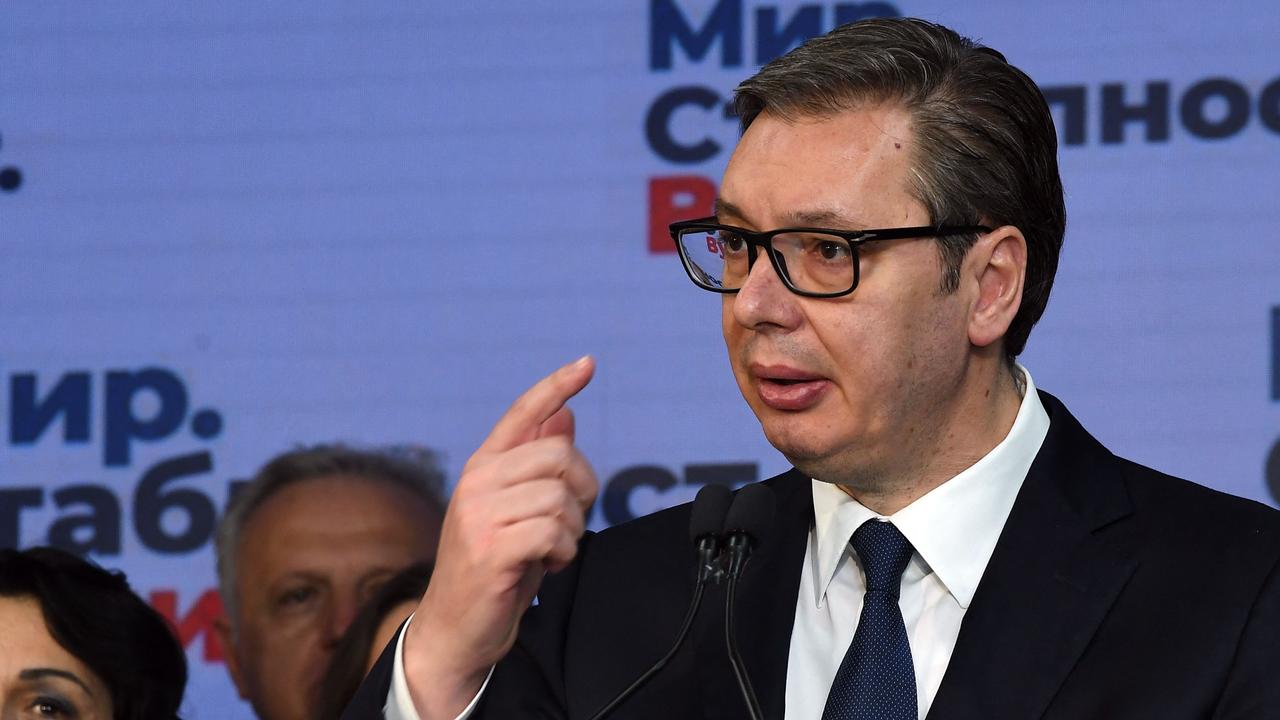 Serbian president Aleksandar Vucic accused his neighbour of ‘lying’. Picture: Elvis Barukcic/AFP