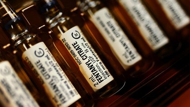 A vial of Fentanyl Citrate which is a pharmaceutical grade opioid used to treat post-surgical or chronic pain. The drug has caused hundreds of deaths overseas and could be headed to Australia. Source: Supplied