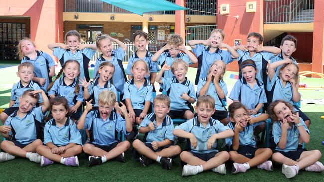 My First Year: Marymount Primary School Prep M. Back Row - Georgie, Cleo, Holly, Archer, Mason, Franklin, Hugo, Cav. Middle Row - Hawk, Lumie, Imogen, Alaska, Isaac, Lottie, Sienna, Charlotte. Front Row - Arlo, Winnie, Oliver, Ari, Presley, Laura, Ellie. Picture: Glenn Hampson.