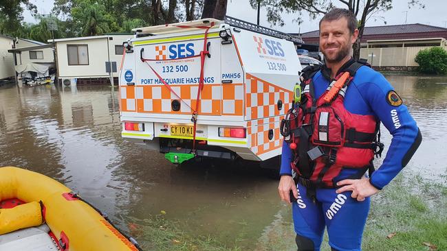 SES flood rescue technician Scott Robinson evacuated residents.