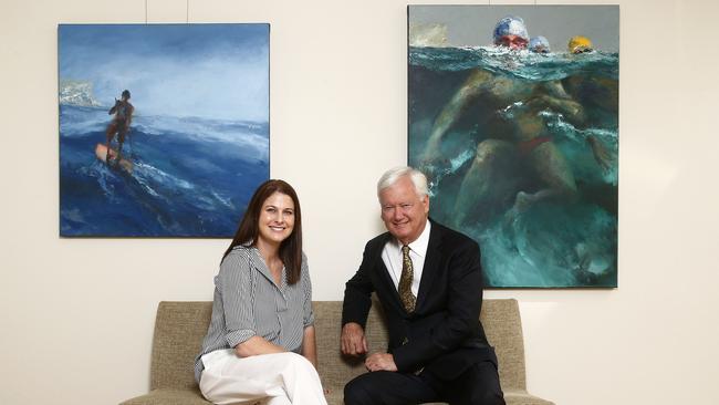 Jessica Shirvington and Ian Pageant with some of the new artwork. Picture: John Appleyard