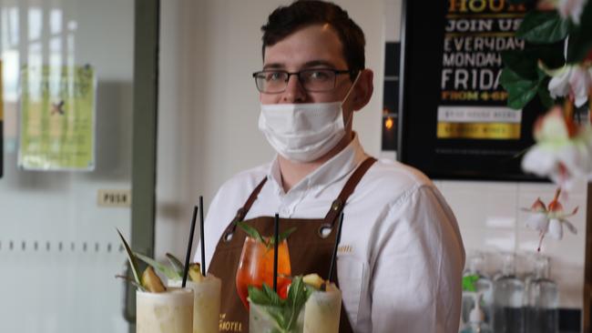 Bartender Justin at Birdhouse Kitchen &amp; Cafe, serving up drinks to Melbourne Cup patrons.