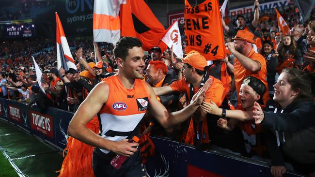 Josh Kelly and the Giants won a historic Qualifying Final over Sydney Swans at ANZ Stadium. Picture: Phil Hillyard