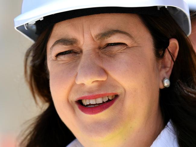 CAIRNS, AUSTRALIA - NewsWire Photos - OCTOBER 9, 2020. Queensland Premier Annastacia Palaszczuk is seen during a visit to a construction site of a sport and performing arts centre at the Smithfield State High School in Cairns, as she campaigns for her re-election. Queenslanders will go to the polls on October 31.Picture: NCA NewsWire / Dan Peled