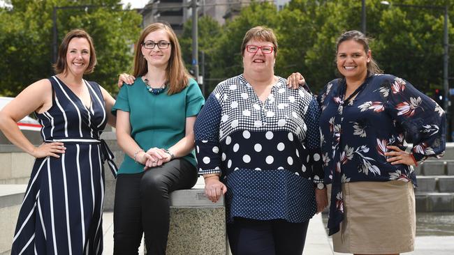 Michelle Verco, Deanna Lush, Di Thornton and Natalie Sommerville are the 2019 finalists of the SA AgriFutures Rural Woman's Award. Picture: AAP/ Keryn Stevens