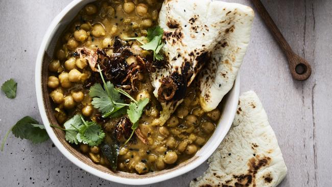 Eggplant curry and dahl. Picture: Guy Bailey