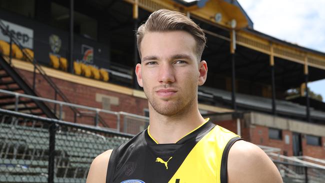 Noah Balta shows off his new colours at Punt Road. Picture: David Crosling.