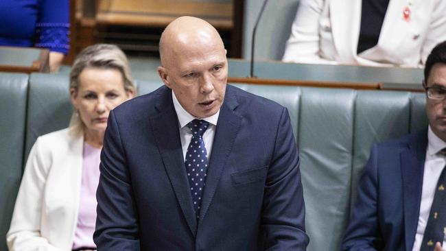 Opposition leader Peter Dutton has accused Labor of “breaking faith” with Australian families in his first budget reply. Picture: NCA NewsWire / Gary Ramage