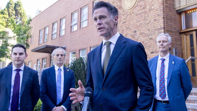 Mr Minns at a visit to the Emanuel Synagogue in Woollahra in November after the first anti-Semitic vandalism attack. Picture: NewsWire / Jeremy Piper