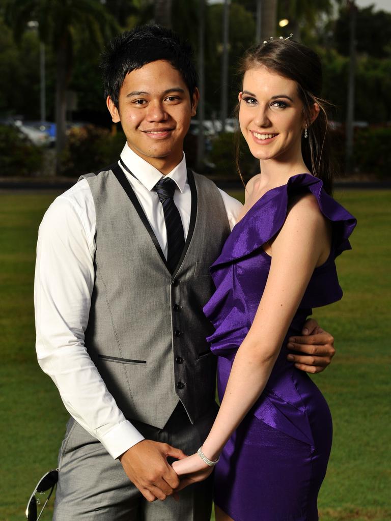 Kennedy Dobson and Daniel Waa at the Palmerston Senior College 2012 formal at SkyCity Grand Ballroom.