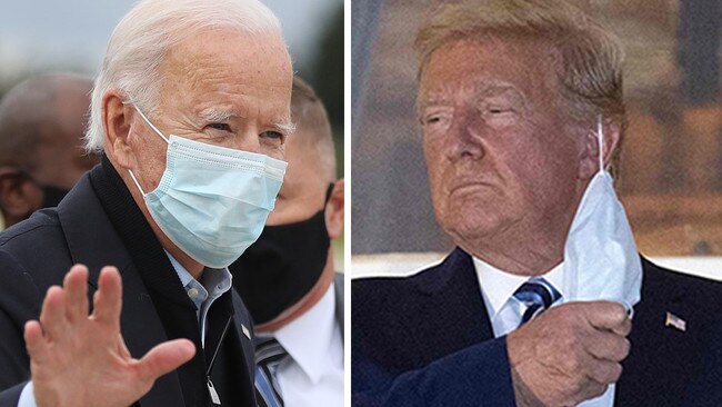 Joe Biden, left, and US President Donald Trump.