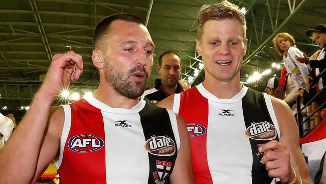 Jarryn Geary played under inspirational skipper Nick Riewoldt. Picture: Getty Images 