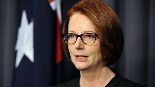 Julia Gillard after her defeat in a partyroom vote against Kevin Rudd. Picture: AFP