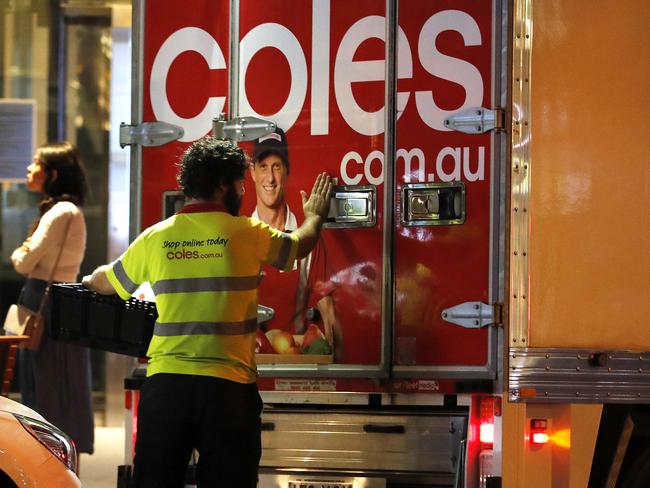 Coles says customers have always had the option to receive an “unattended delivery” when ordering online. Picture: Josh Woning