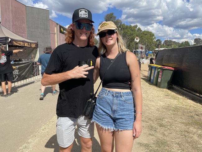 Chloe Osborne and Jett Malone at the 2024 Meatstock Festival at Bendigo Showgrounds. Photo: Himangi Singh