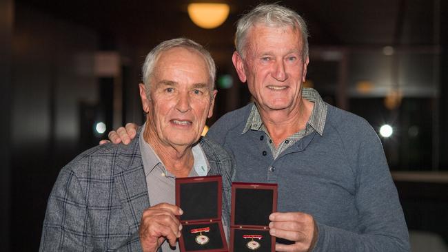 Sunshine Coast cricket life members Kerry Emery and Dale Officer.