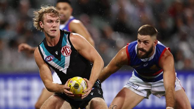 Port Adelaide vs Western Bulldogs at the Adelaide Oval. Jason Horne-Francis of the Power during the 2nd qtr. Pic: Michael Klein