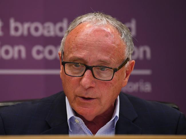 IBAC Commissioner Robert Redlich speaks during the Operation Watts public hearing in Melbourne. Picture: AAP.