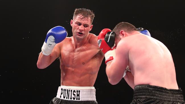 Rohan Murdock in action against Apti Ustarkhanov of Russia. Picture: Chris Hyde/Getty Images