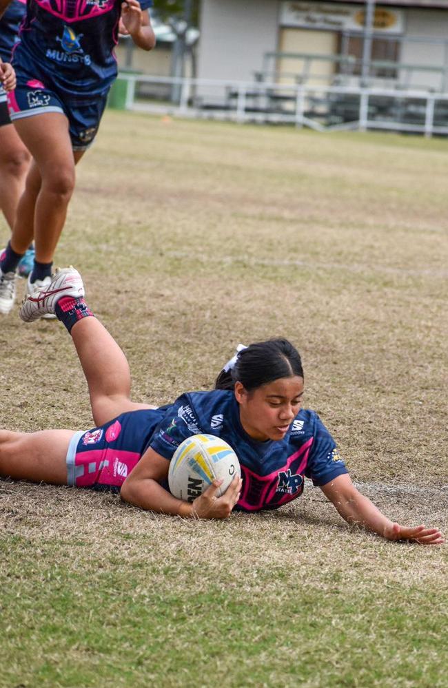 Mabel Park's Liliele Vaitolo playing in the Titans School League Girls Cup against Ipswich State High School. Picture: Leonie Key