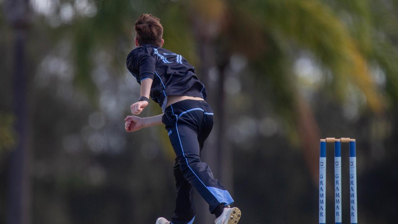 Brisbane Grammar School bowler in action during round 2. photos by Stephen Archer