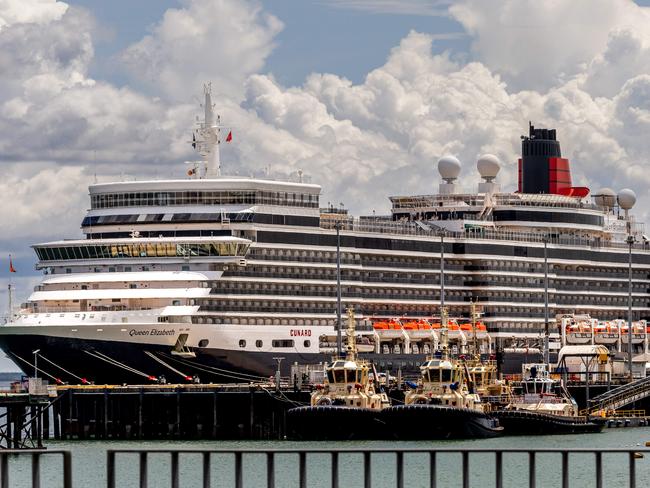 The Queen Elizabeth ship arrives at Darwin Port on February 18, 2025. Picture: Pema Tamang Pakhrin