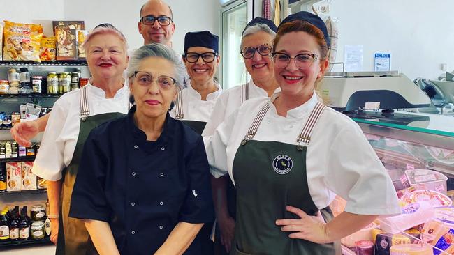 North Brisbane food icon Mary Kios (front, pictured here with her staff) has just launched a new deli at Stafford.