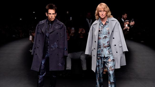 PARIS, FRANCE - MARCH 10: Derek Zoolander and Hansel walk the runway at the Valentino Fashion Show during Paris Fashion Week at Espace Ephemere Tuileries on March 10, 2015 in Paris, France. ZOOLANDER 2 will open in theaters in the U.S. on February 12, 2016. (Photo by Pascal Le Segretain/Getty Images For Paramount Pictures)