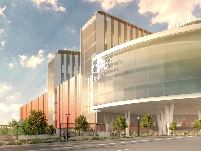 EMBARGOED 11:30AM 27th SEPT  . New artist impressions/renders of the Women's and Children's hospital ( WCH ) planned for Adelaide . PIcture: SA Government .