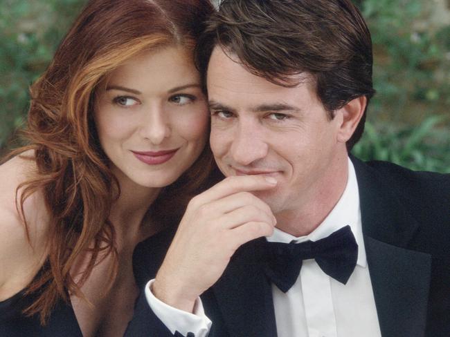 Debra Messing and Dermot Mulroney, who plays an escort in The Wedding Date. Picture: Supplied