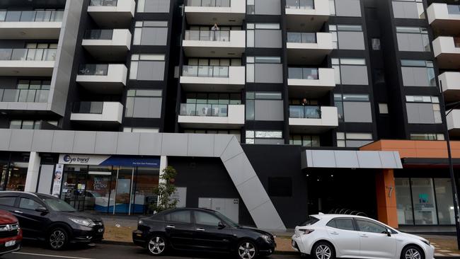 The Ariele Apartments at Maribyrnong have been placed into Covid lockdown. Picture: Andrew Henshaw