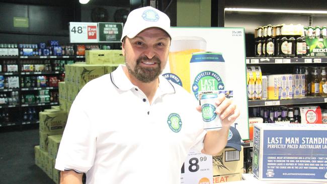 Australia's first Winter Olympic Gold Medallist Steven Bradbury was at Dan Murphy's Gladstone to launch his Last Man Standing larger today. Photo: Rodney Stevens