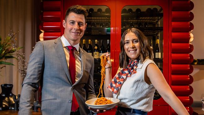 Fugazzi Bar &amp; Dining Room owners Max and Laura Sharrad in a Sunday Mail photo shoot. Picture: Tom Huntley