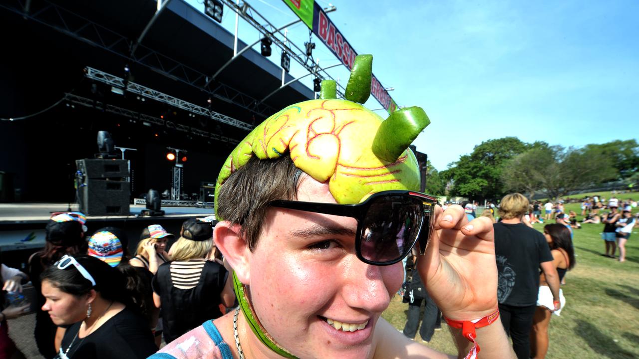 Bass In The Grass. Jordan Coonan in his Bass watermelon helmet