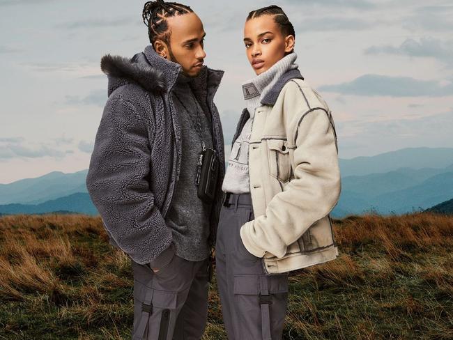 Formula One star Lewis Hamilton, left, has had huge success with his unisex designs, seen here in TOMMYXLEWIS. Picture: Tommy Hilfiger