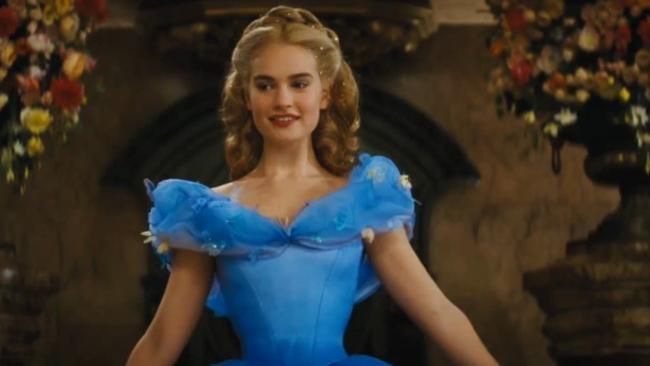 English actress Lily James stars as Cinderella.