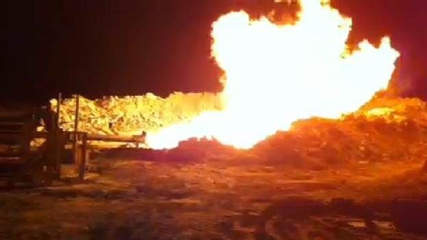 Flaring at Armour Energy’s Glyde 1 prospect in the Northern Territory.